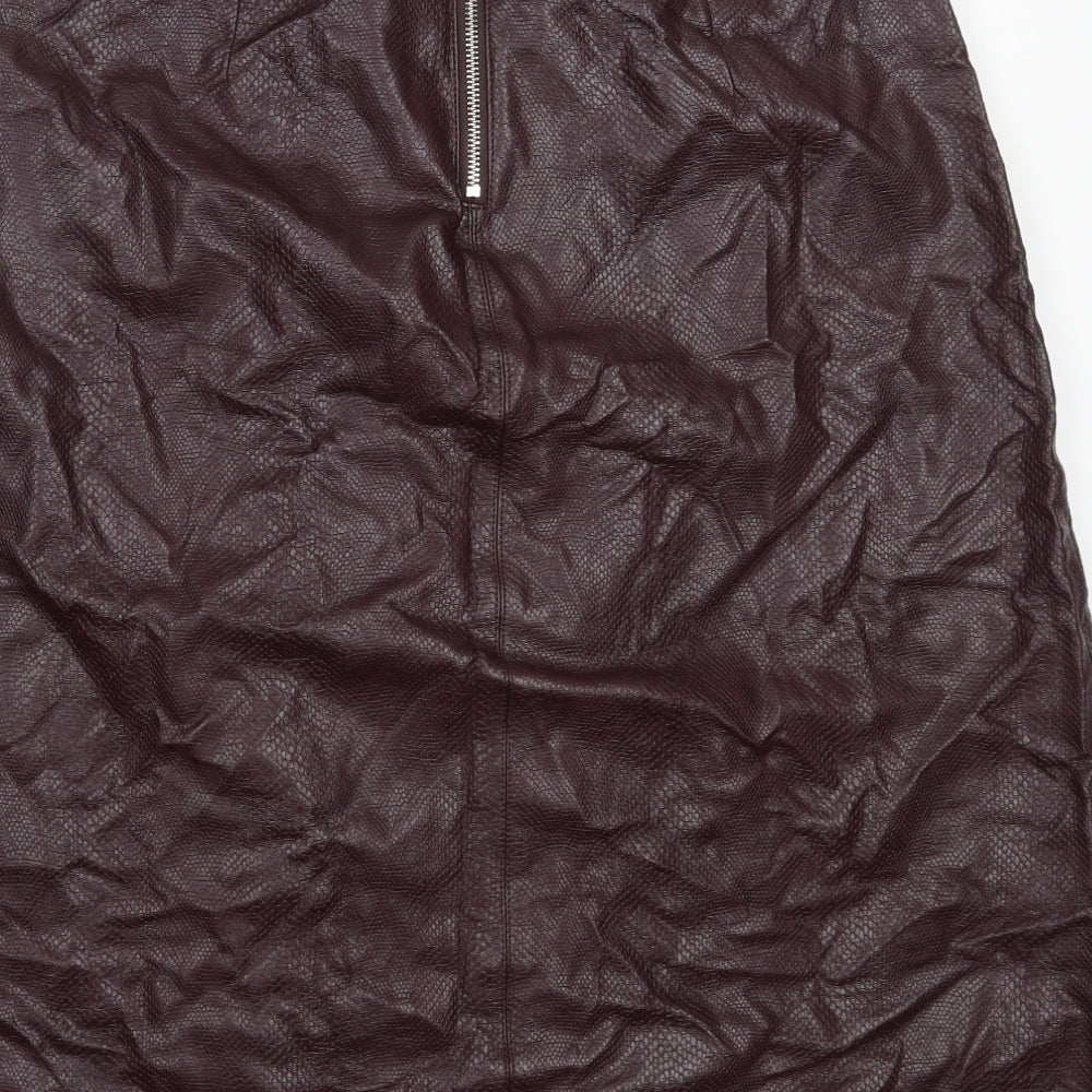 Dorothy Perkins Womens Purple Polyurethane A-Line Skirt Size 14