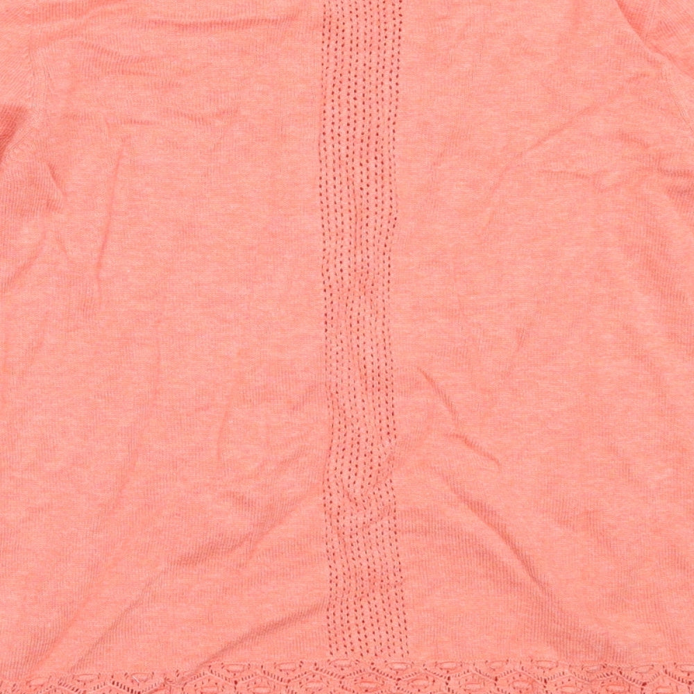 Marks & Spencer Womens Pink Round Neck Cotton Pullover Jumper Size 8