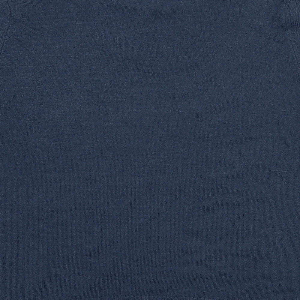 Katie Smith Womens Blue High Neck Acrylic Pullover Jumper Size L