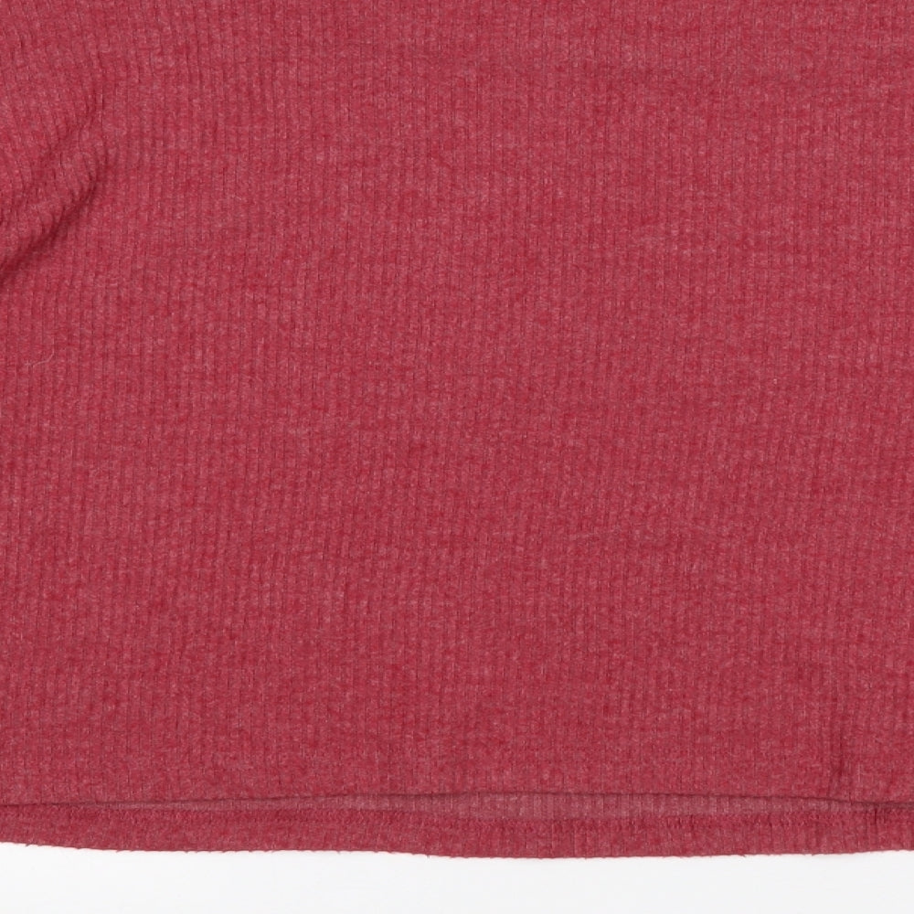 New Look Womens Pink Round Neck Polyester Pullover Jumper Size L