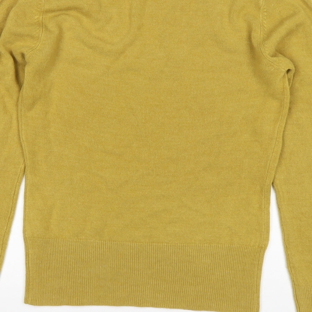 George Womens Green V-Neck Acrylic Pullover Jumper Size 8