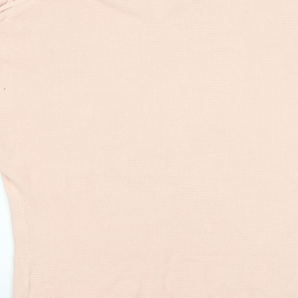 MC Lorene Womens Pink Round Neck Cotton Pullover Jumper One Size