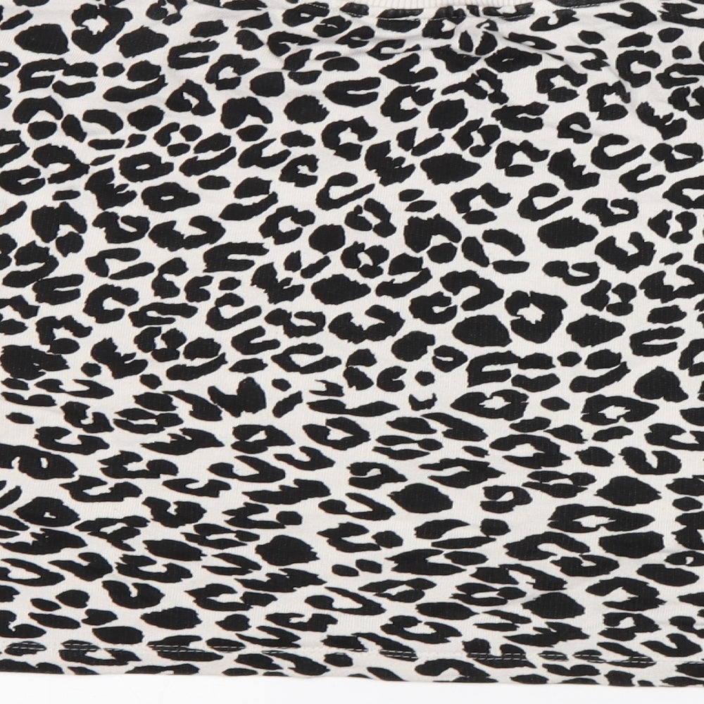 Zara Womens Multicoloured Animal Print Pullover Sweatshirt Size L - Cropped