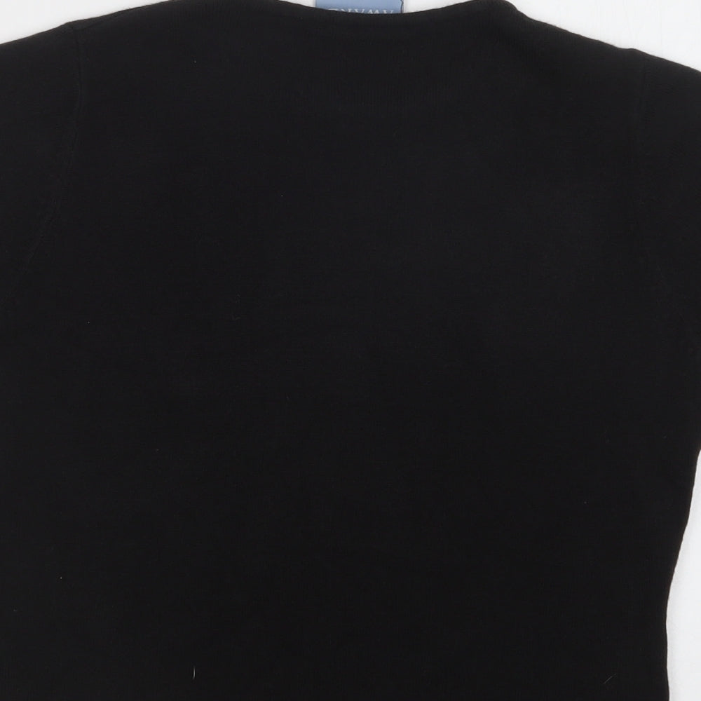 Award Womens Black Crew Neck Acrylic Pullover Jumper Size M