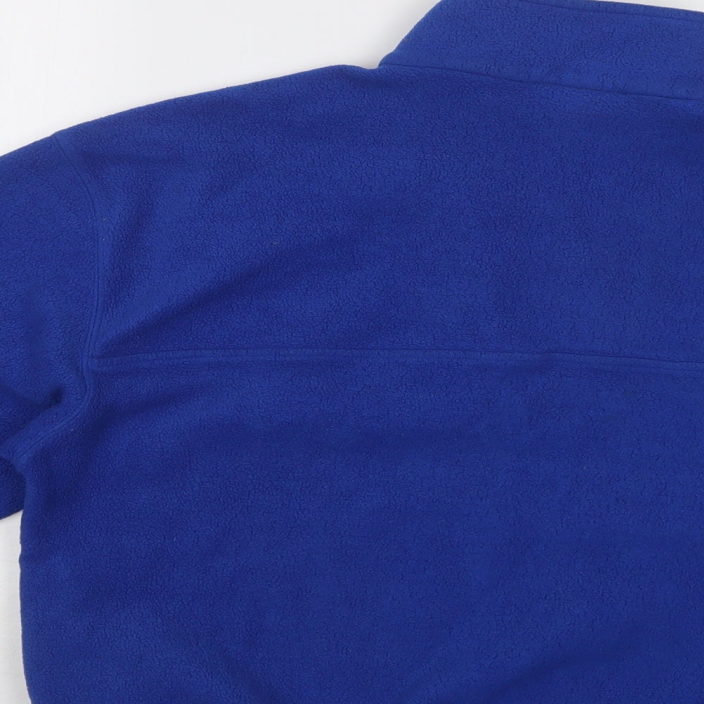 JERZEES Womens Blue Polyester Henley Hoodie Size M Zip