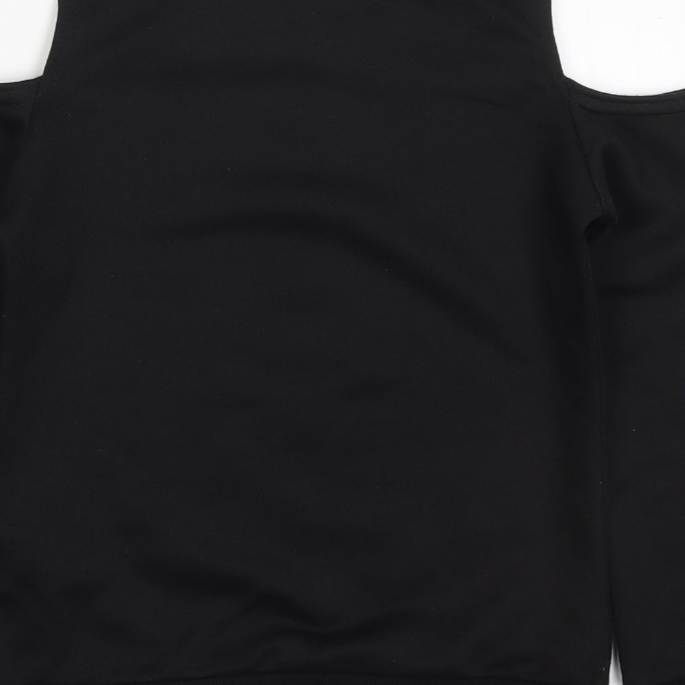 Boohoo Girls Black Polyester Pullover Sweatshirt Size 7-8 Years Pullover - I'm A VIP