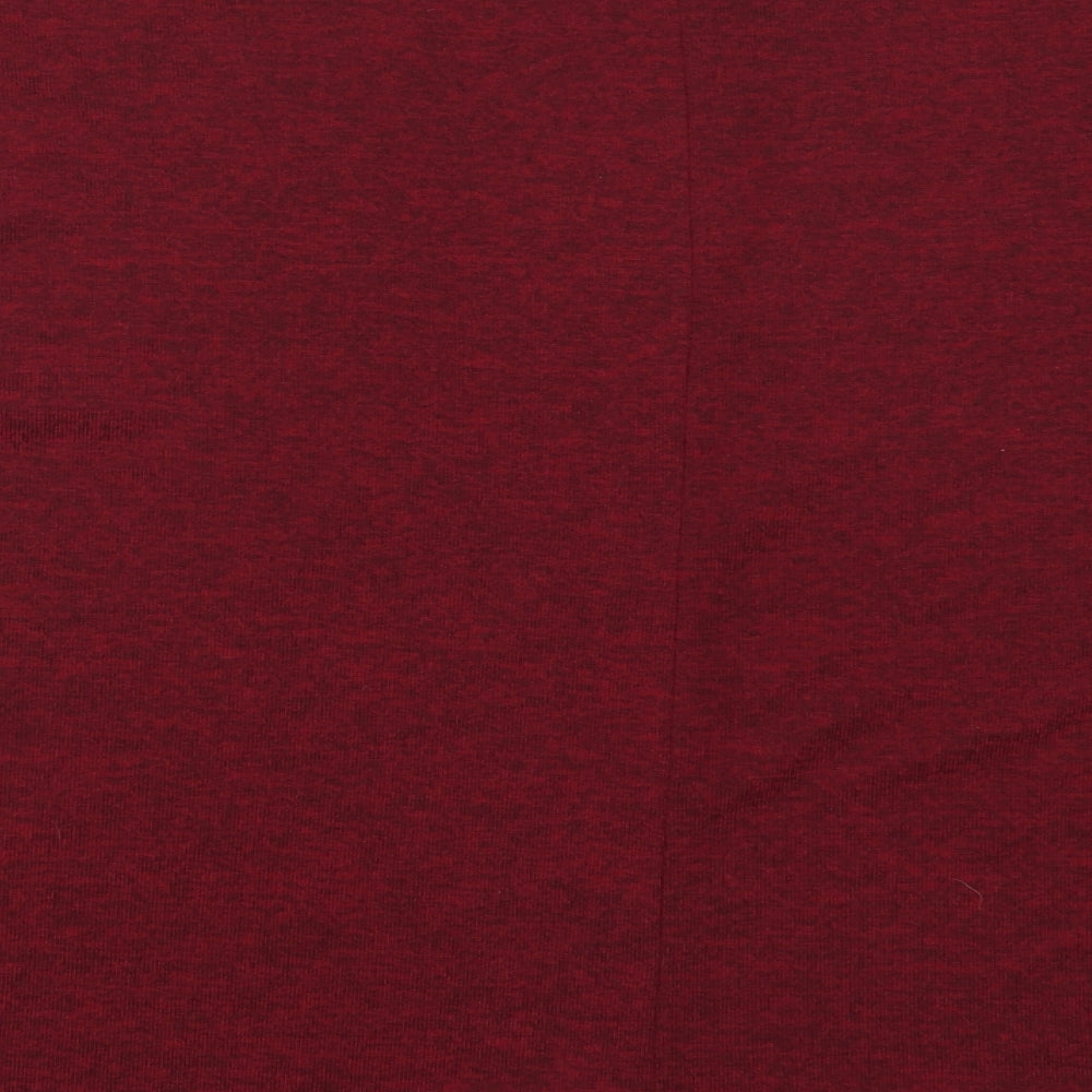 George Womens Red Polyester Basic T-Shirt Size 14 Round Neck