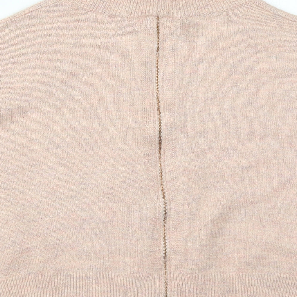 Preworn Womens Pink Roll Neck Acrylic Pullover Jumper Size 10