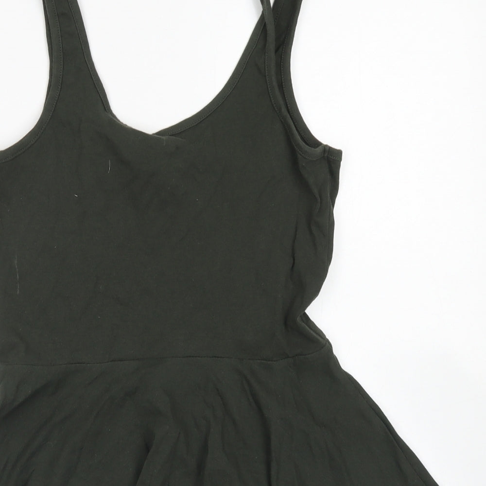 Atmosphere Womens Green Cotton Basic Tank Size 10 Round Neck - Peplum