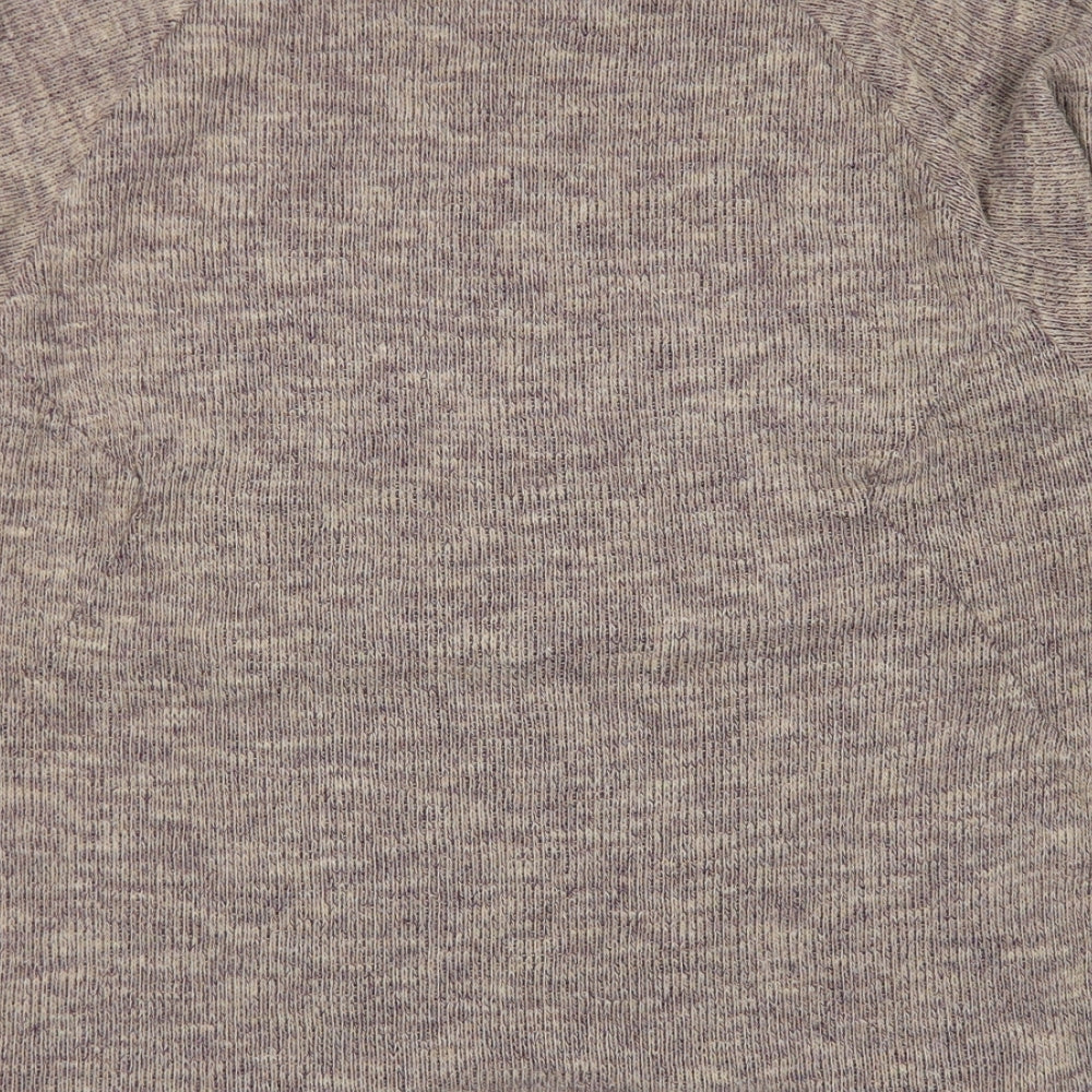 Topshop Womens Brown Crew Neck Polyester Pullover Jumper Size 10