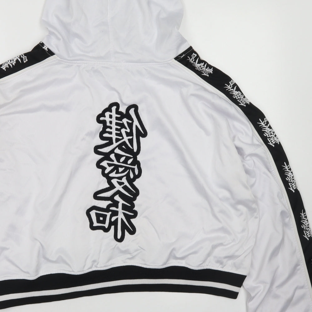 Missguided Womens White Polyester Pullover Hoodie Size 16