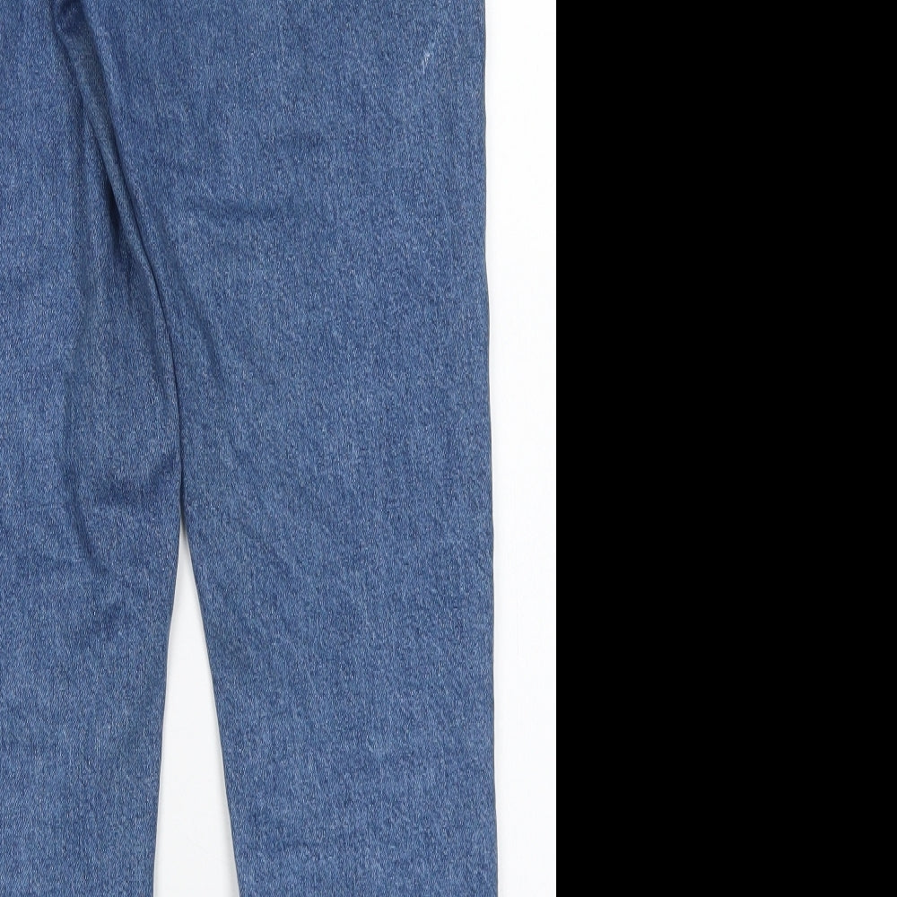 H&M Womens Blue Cotton Straight Jeans Size 8 L26 in Regular Button