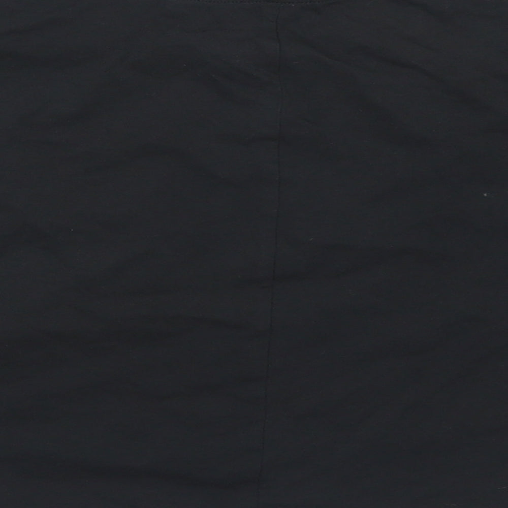 Reebok Womens Black Cotton Cropped T-Shirt Size XS Crew Neck