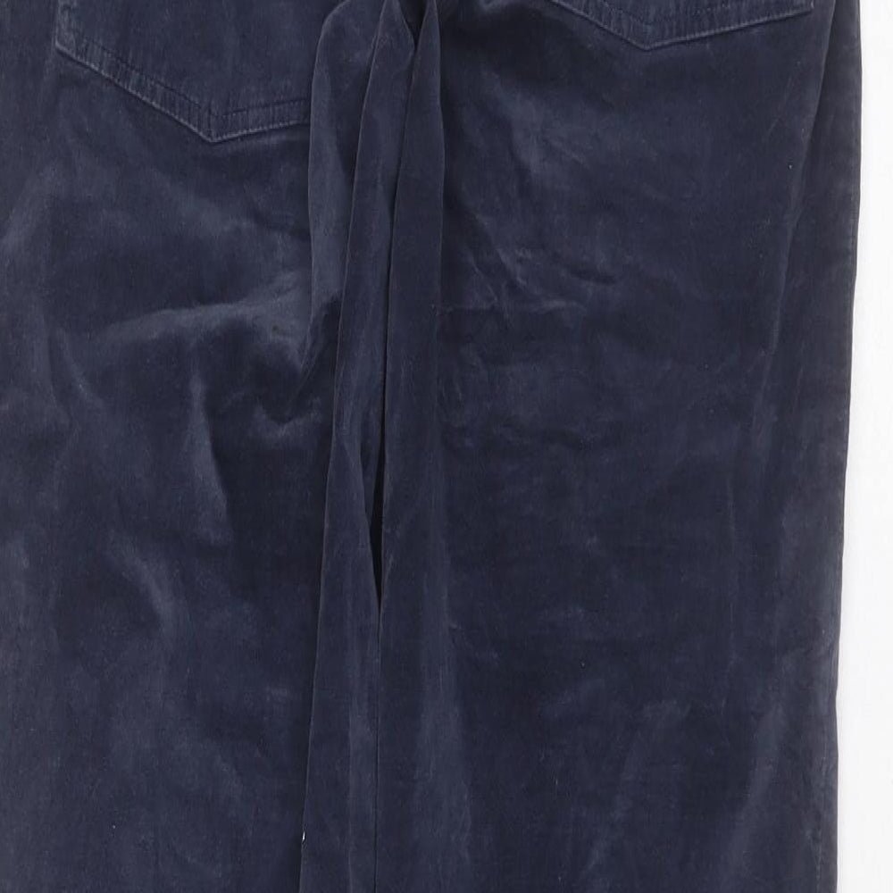 EVELIN BRANDT Womens Blue Cotton Trousers Size 10 L30 in Regular Zip