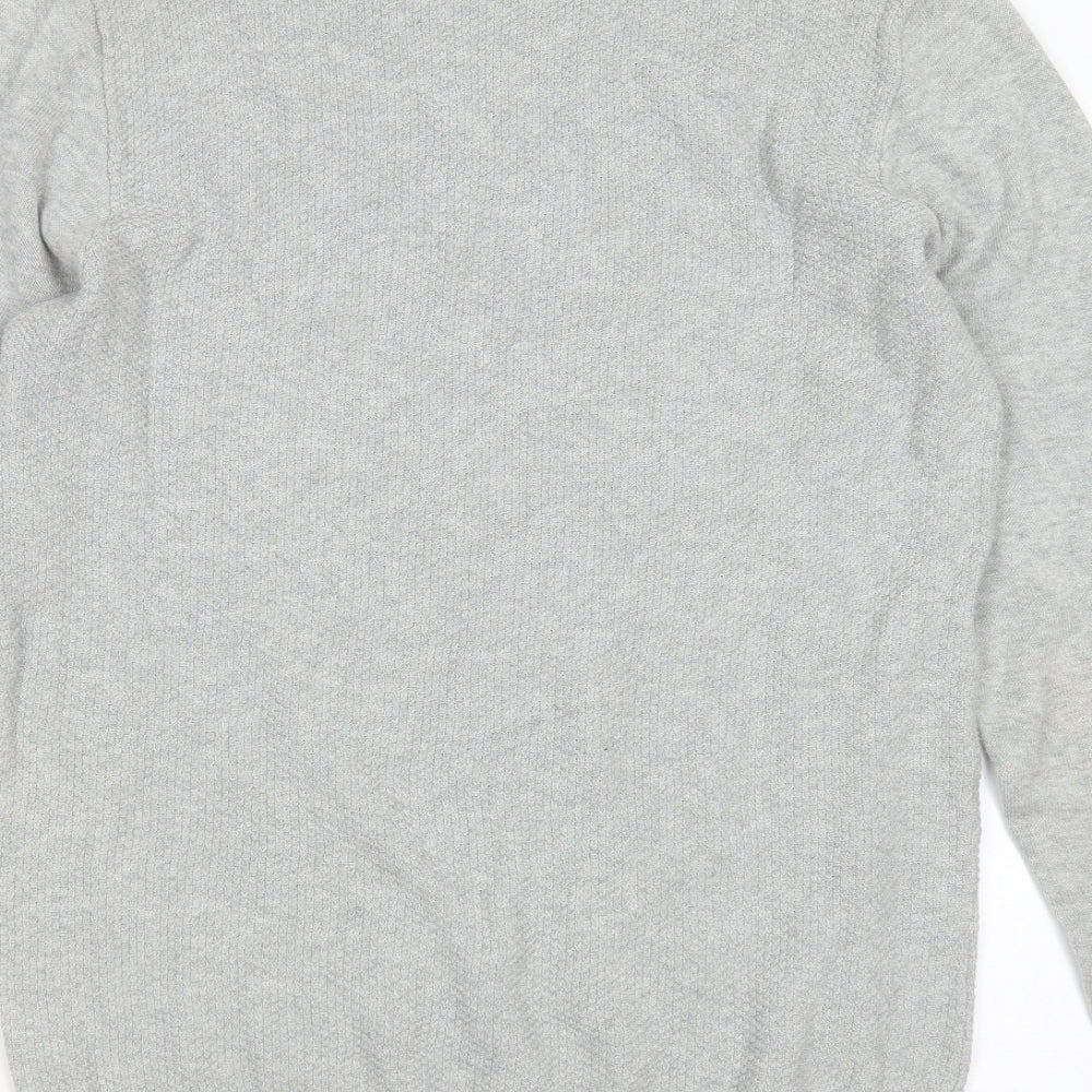 Cedarwood State Mens Grey Round Neck Cotton Pullover Jumper Size S