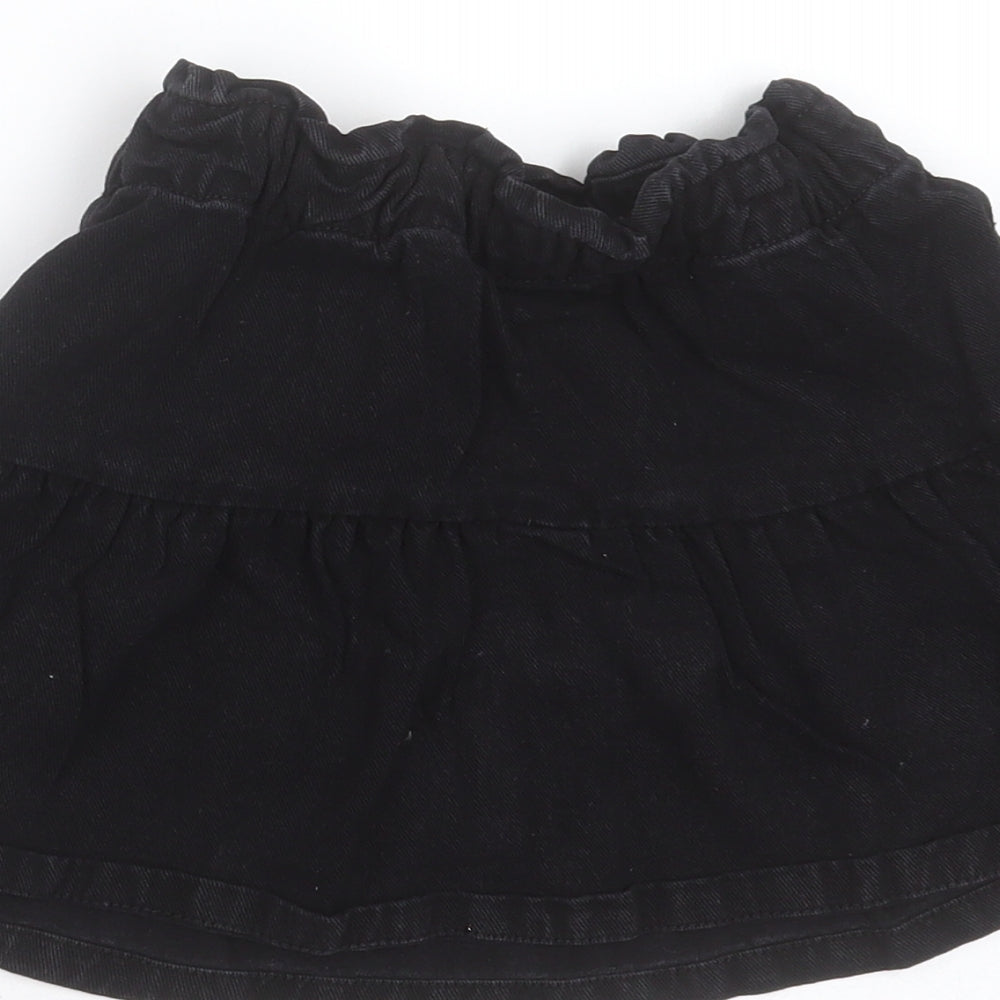 LEFTIES Girls Black Cotton Mini Skirt Size 9-10 Years Regular