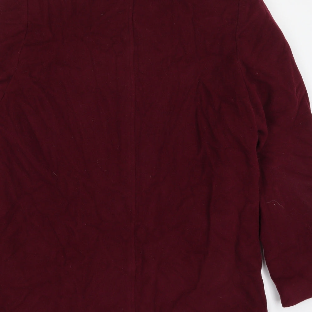 EWM Womens Red Pea Coat Coat Size 16 Button - Wine Red
