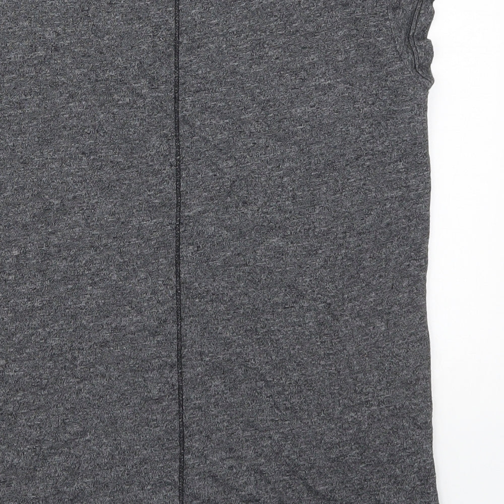 Michael Stans Womens Grey Viscose Basic T-Shirt One Size Round Neck