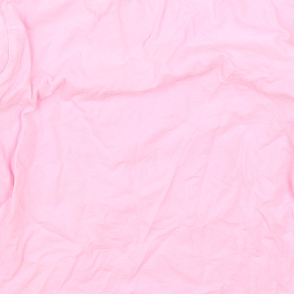 Preworn Girls Pink Solid Cotton Top Pyjama Top Size 6 Years Pullover - Merry Christmas
