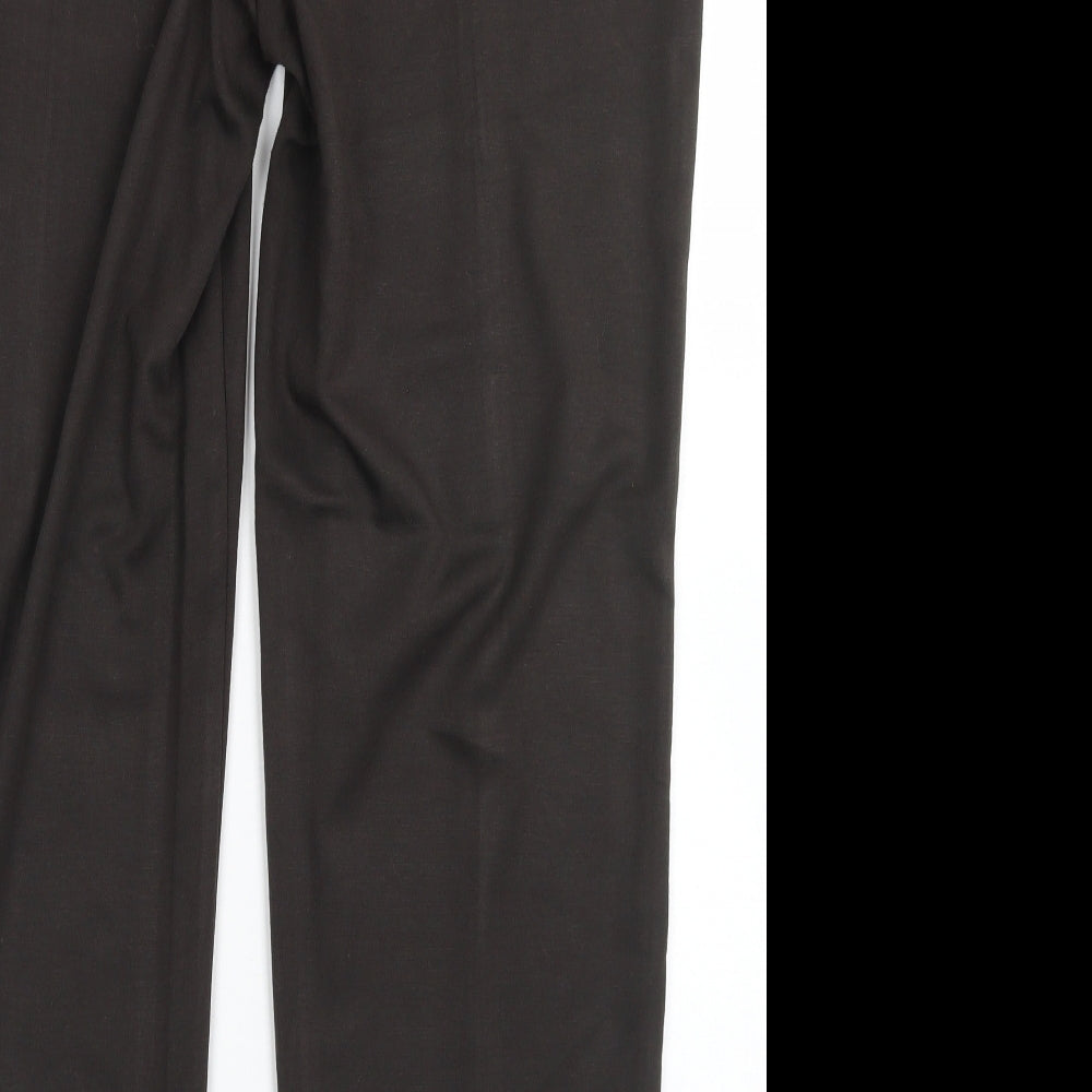 Classic Womens Brown Polyester Dress Pants Trousers Size 18 L27 in Regular