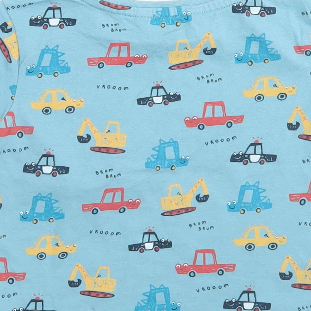 George Boys Blue Spotted Camel Basic T-Shirt Size 12-18 Months Crew Neck - Car Print