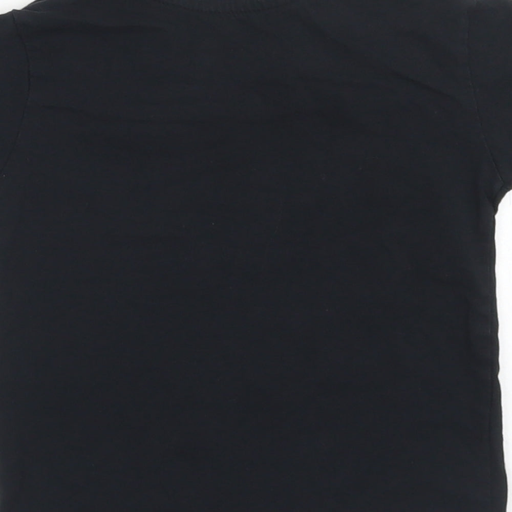 Primark Boys Black Cotton Basic T-Shirt Size 18-24 Months Crew Neck