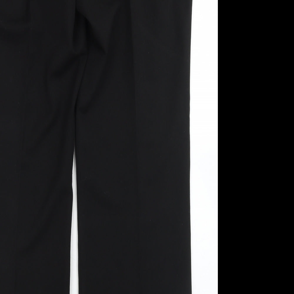 Bonmarché Womens Black Polyamide Dress Pants Trousers Size 14 L30 in Regular Button