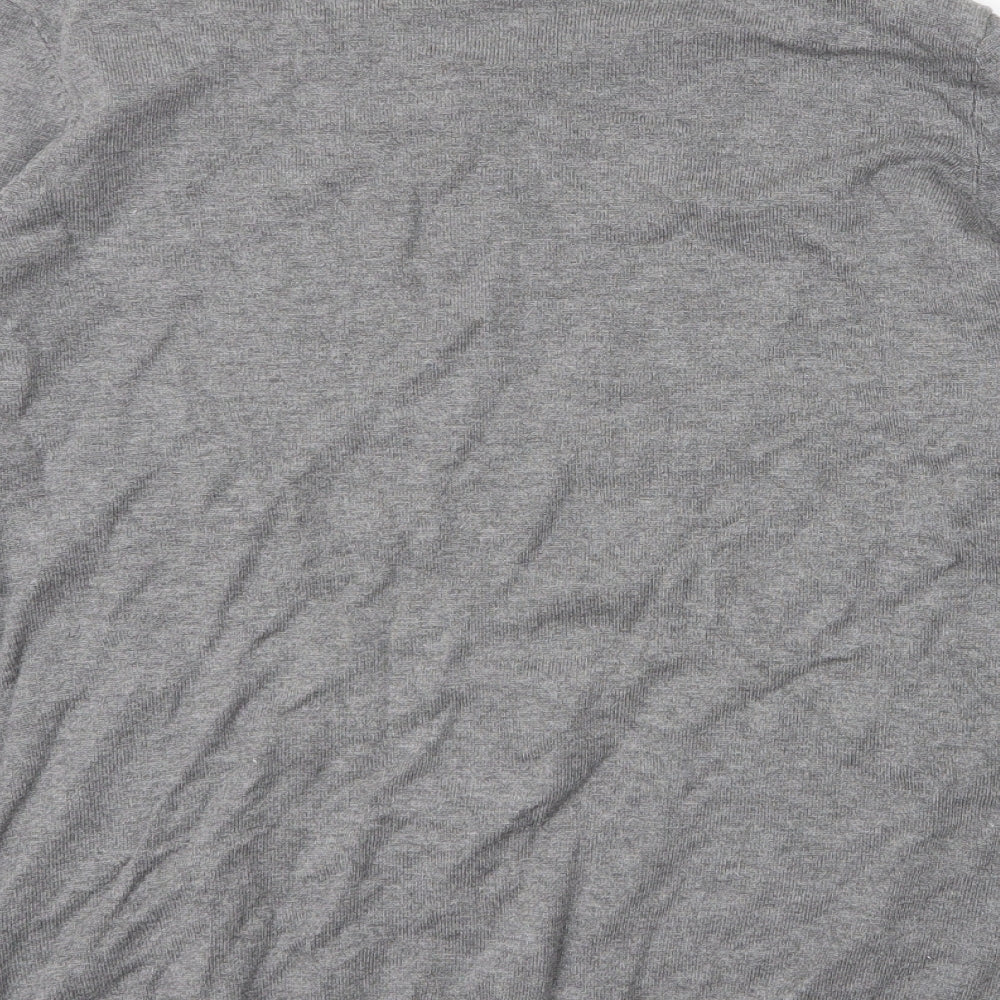H&M Mens Grey Round Neck Viscose Pullover Jumper Size XL