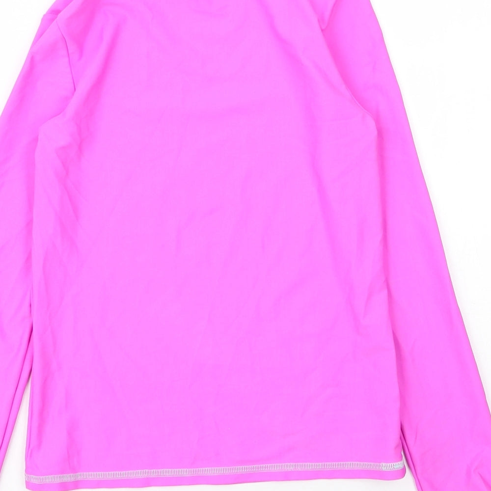 George Girls Pink Polyester Basic T-Shirt Size 9 Years Mock Neck