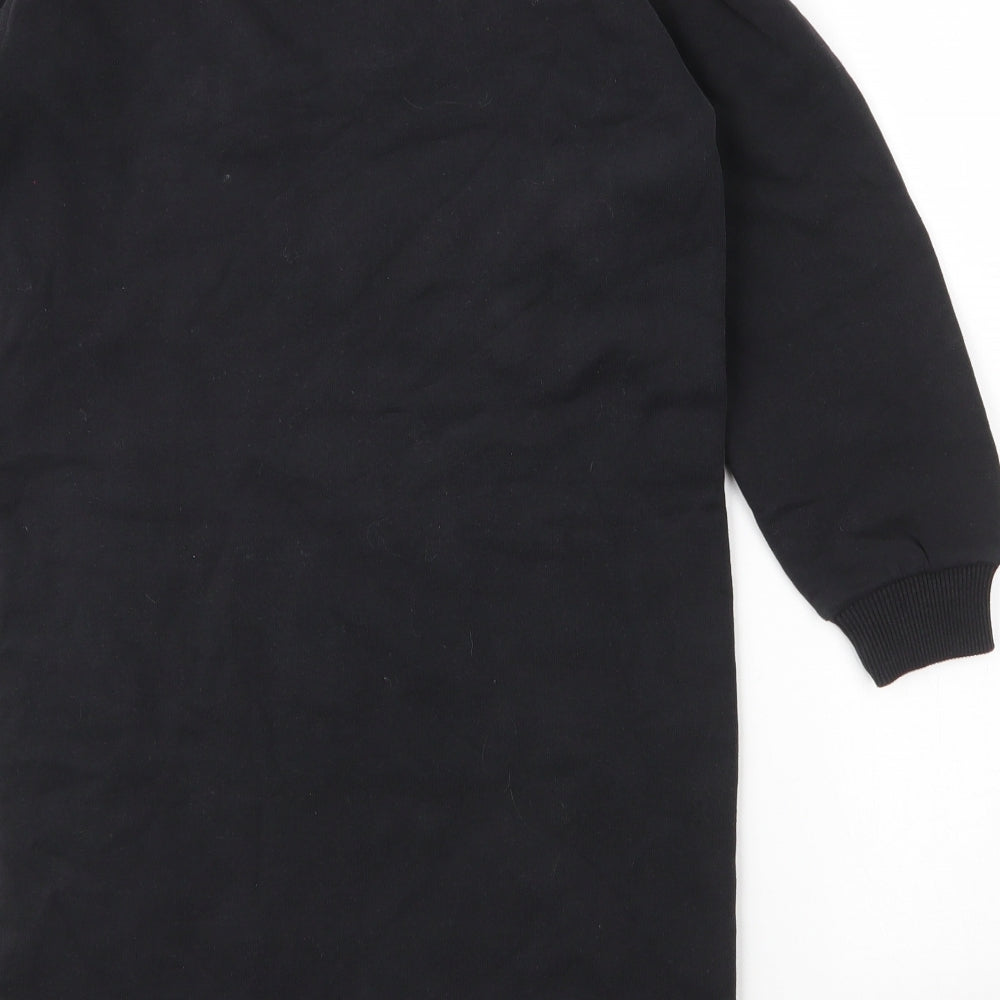 TU Girls Black Round Neck Cotton Tunic Jumper Size 8 Years