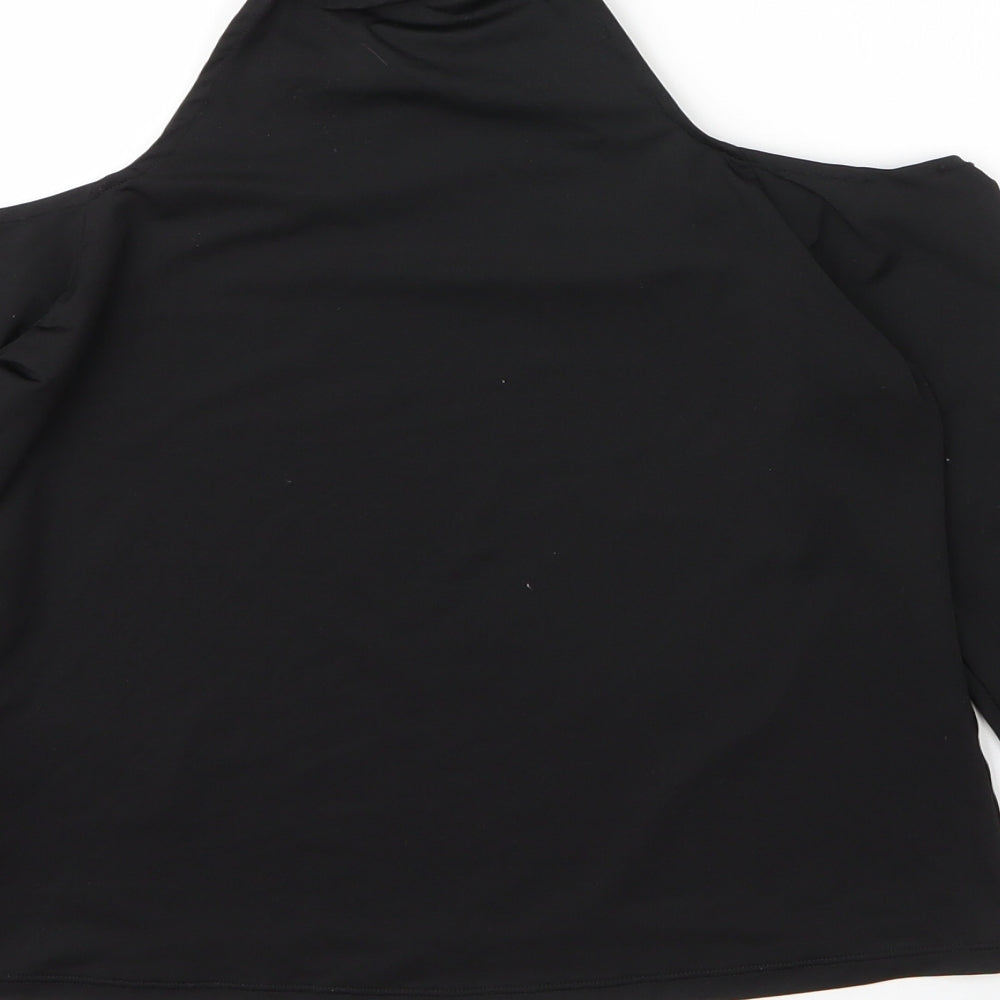 USA Pro Girls Black Polyester Basic T-Shirt Size 10 Years Round Neck