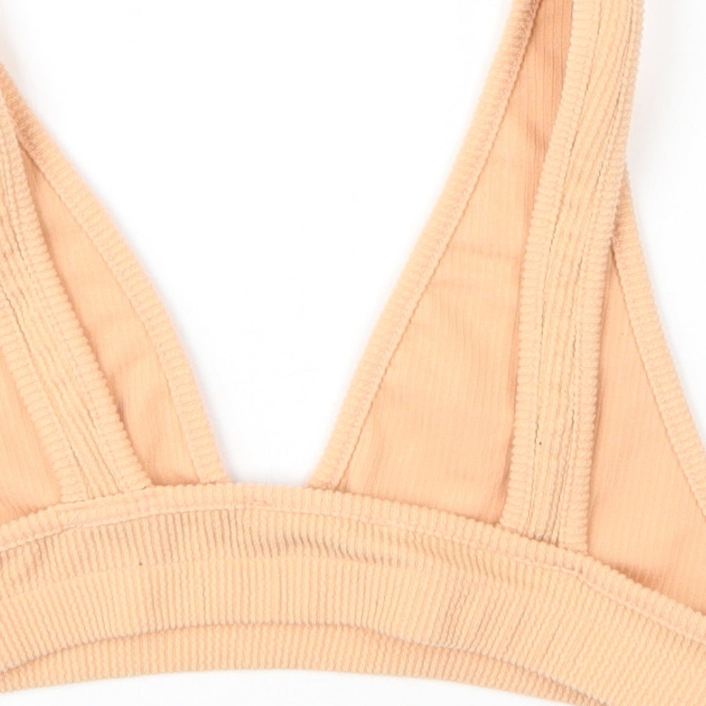 Missguided Womens Pink Cotton Cropped Tank Size 12 V-Neck