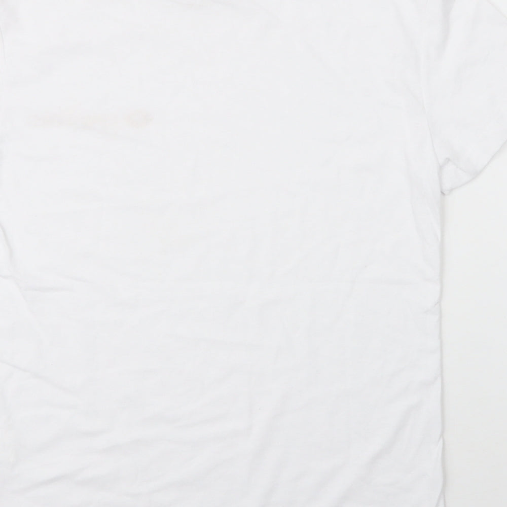 Jetty Womens White Cotton Basic T-Shirt Size S Round Neck