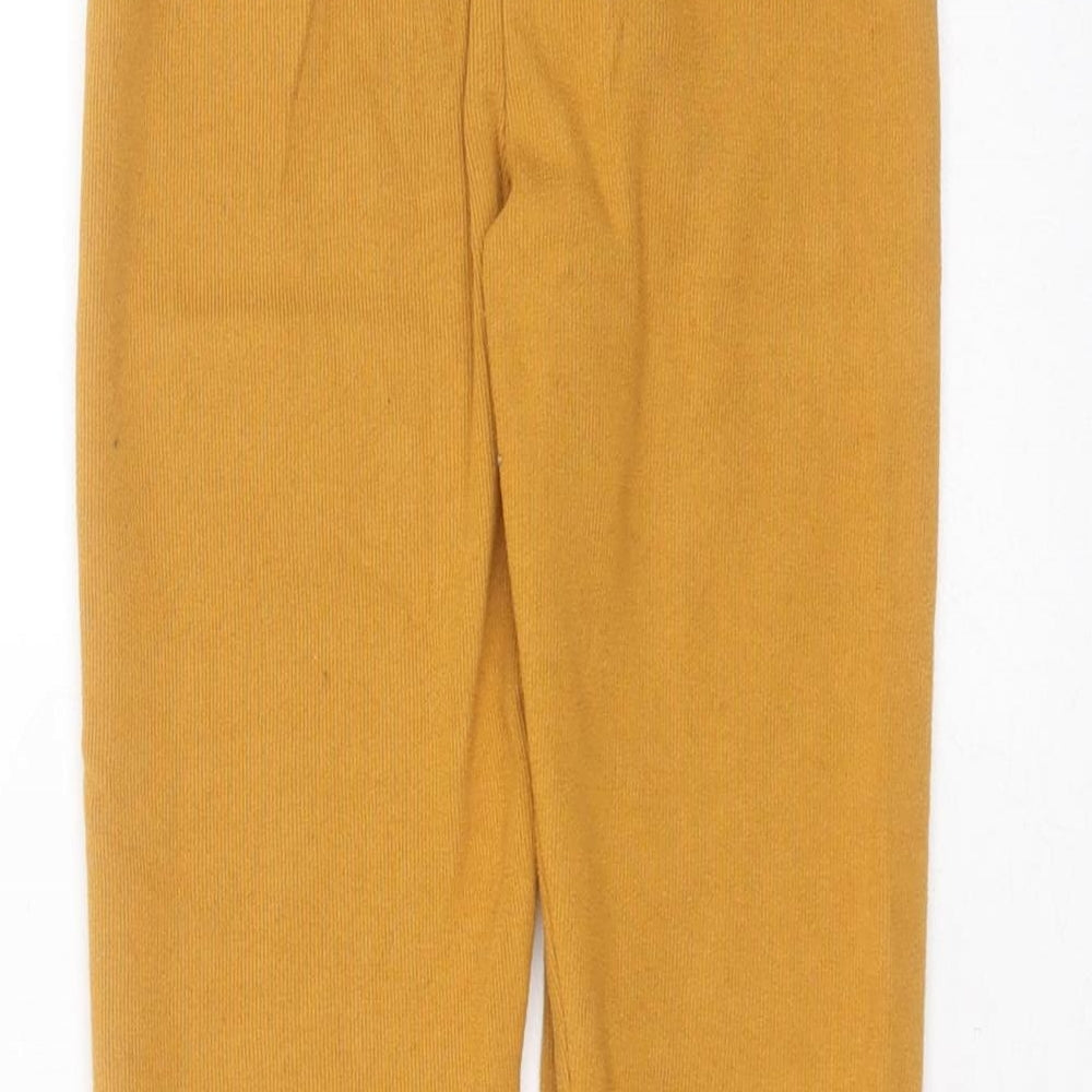 Preworn Girls Yellow Polyester Carrot Trousers Size 8 Years Extra-Slim - leggings