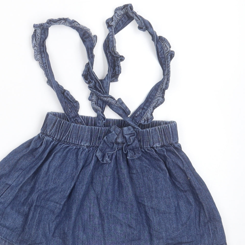Matalan Girls Blue Cotton A-Line Skirt Size 9-12 Months