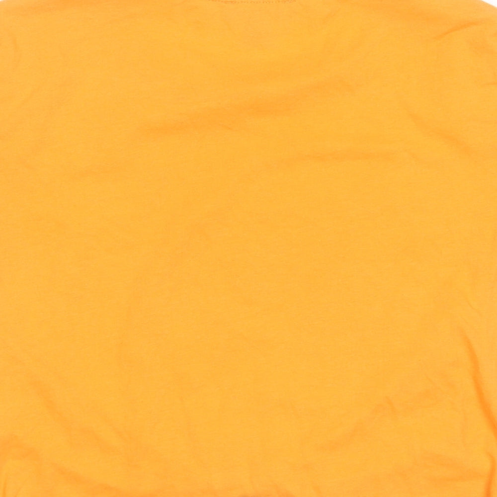Primark Womens Orange Polyester Basic T-Shirt Size S Round Neck - don't stress about it