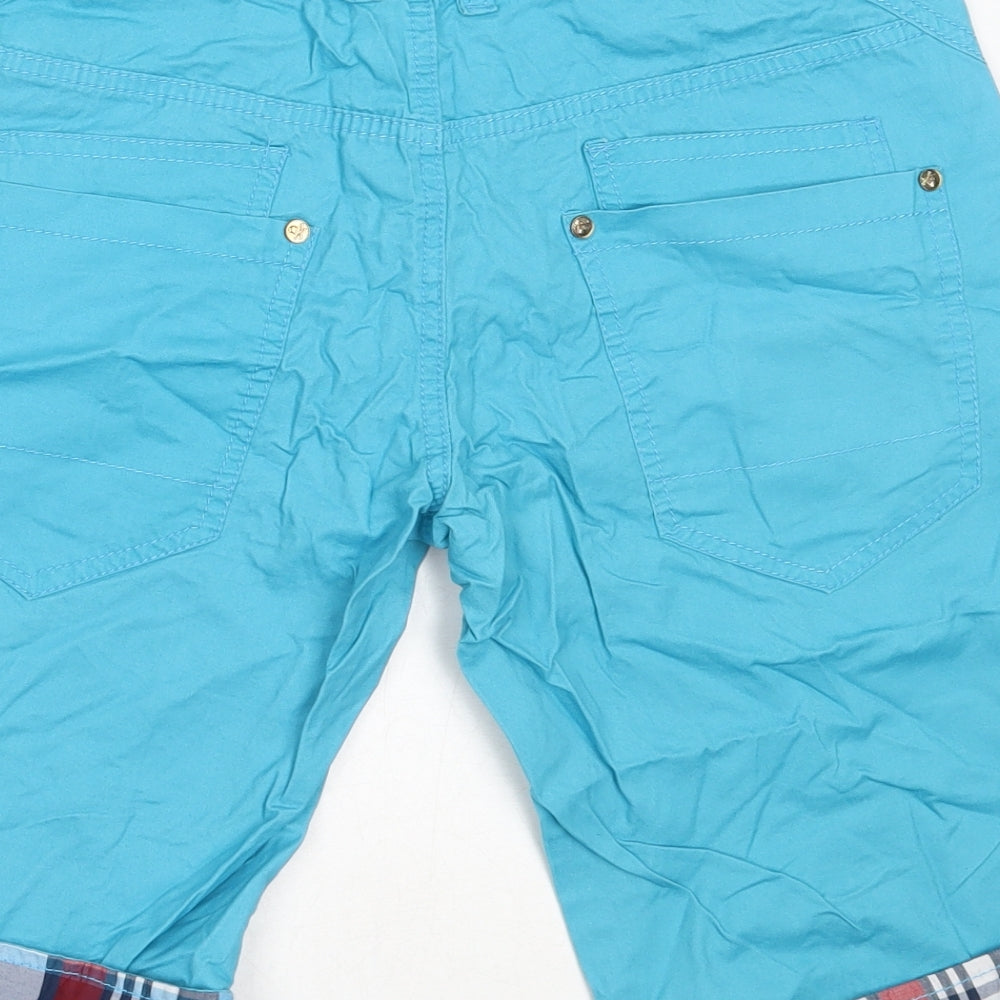 Poto Club Womens Blue Cotton Chino Shorts Size 28 in Regular