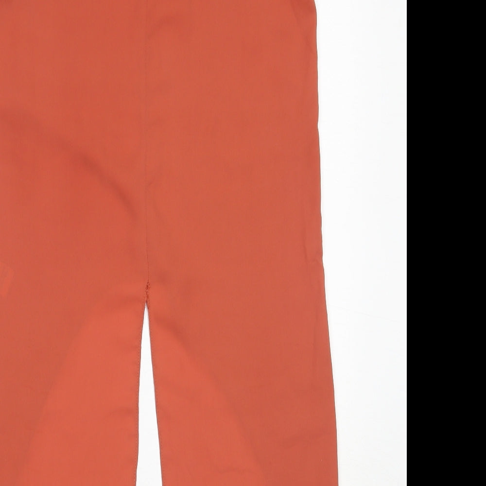 F&F Womens Orange Polyester Basic Blouse Size 10 Round Neck