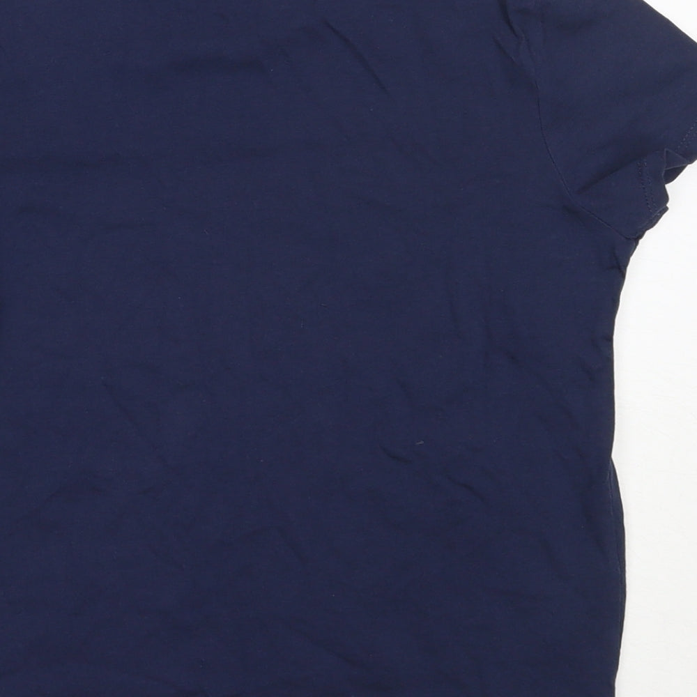 George Boys Blue Cotton Basic T-Shirt Size 10-11 Years Round Neck