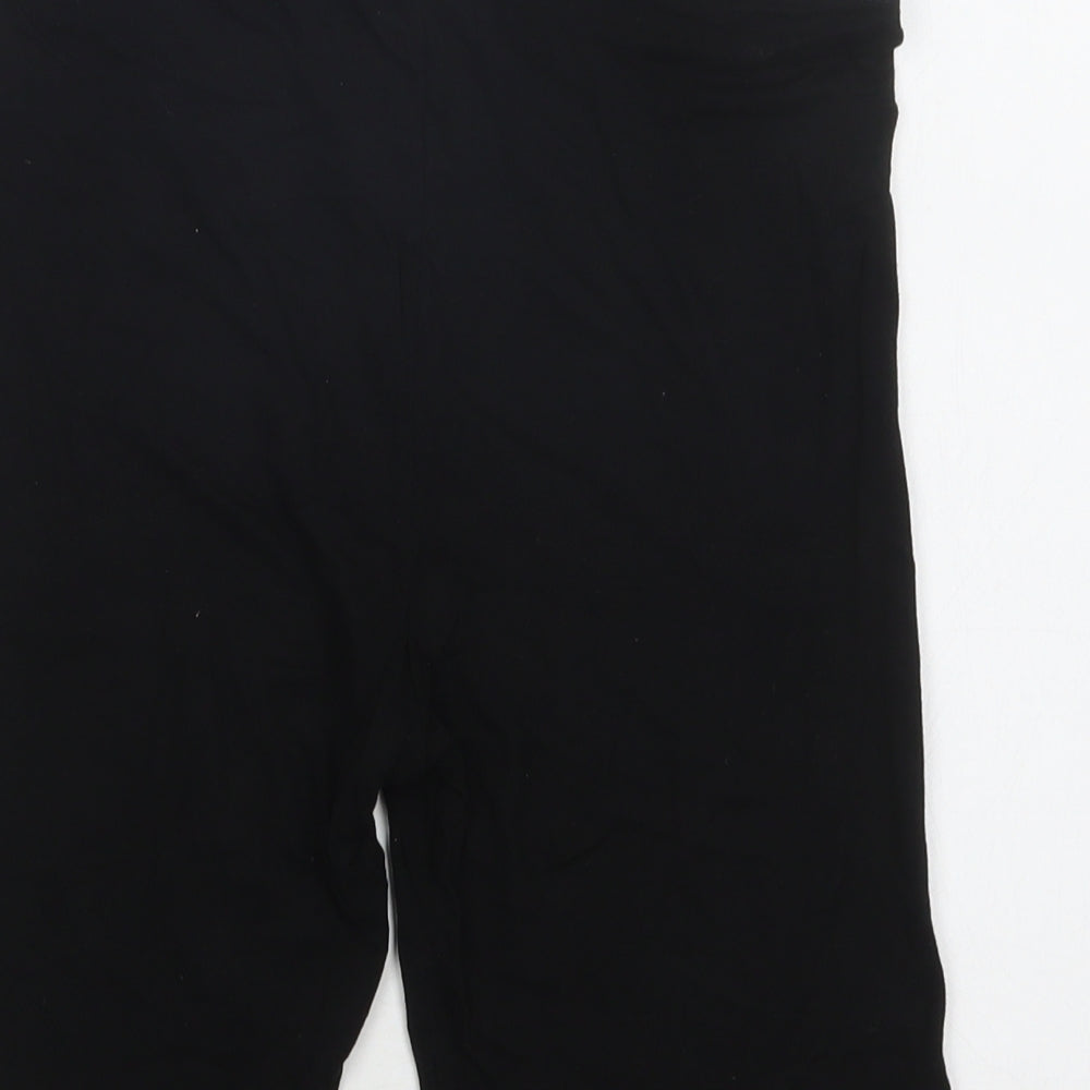 PRETTYLITTLETHING Womens Black Viscose Sweat Shorts Size 8 L9 in Regular