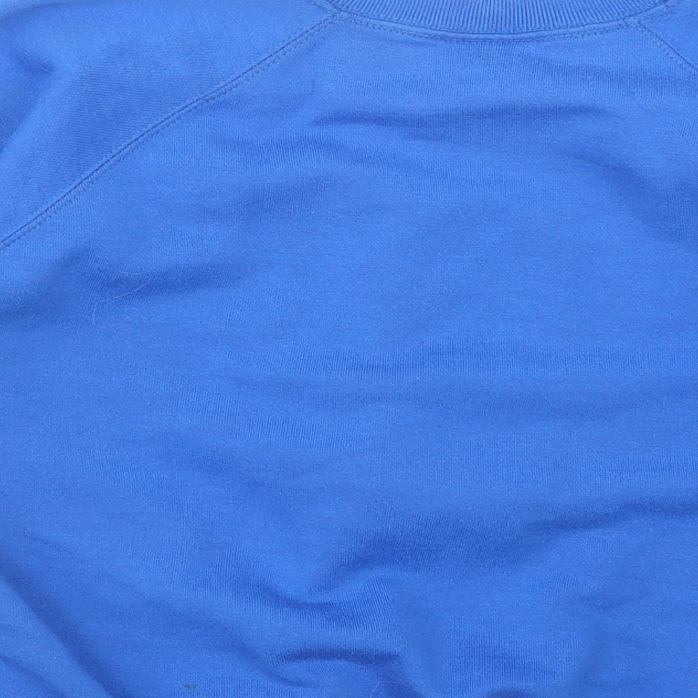 Preworn Girls Blue Acrylic Pullover Sweatshirt Size 11-12 Years