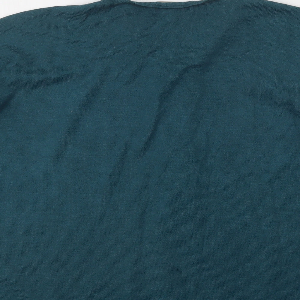 Apricot Womens Green V-Neck Viscose Pullover Jumper Size 12