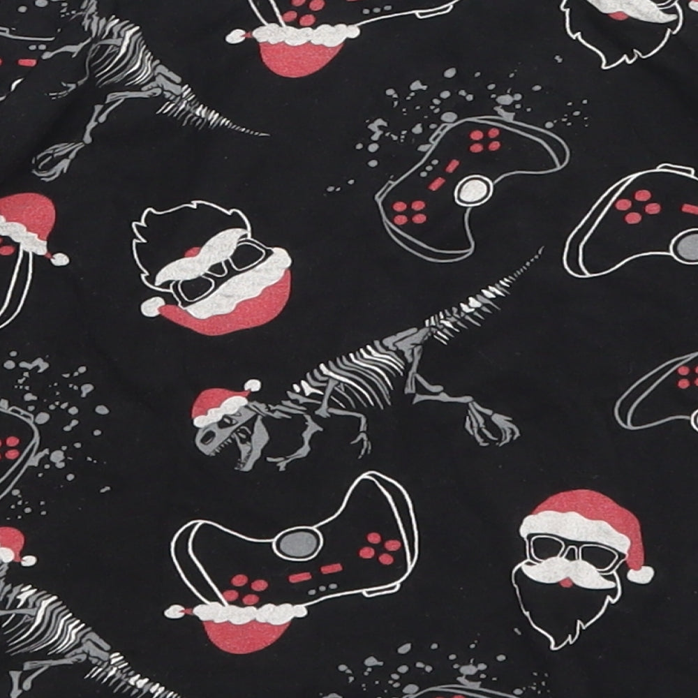 Matalan Boys Black Solid Cotton Pyjama Top Size 5 Years - Christmas Prints