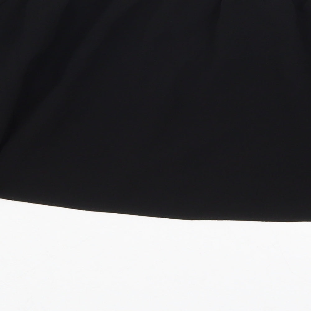 Missguided Womens Black Polyester Cropped Blouse Size 8 Round Neck