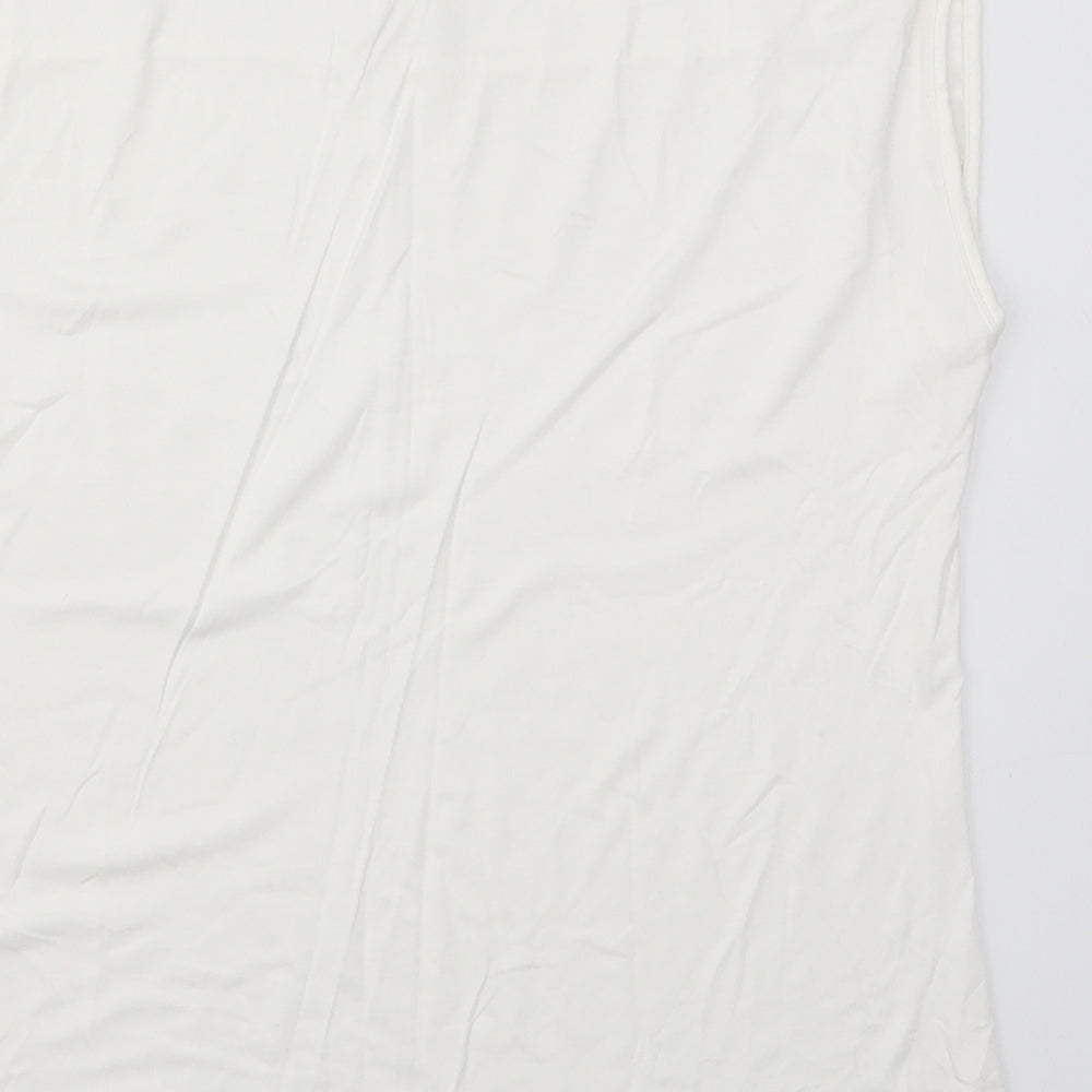 Roman Womens White Viscose Basic T-Shirt Size 14 Round Neck