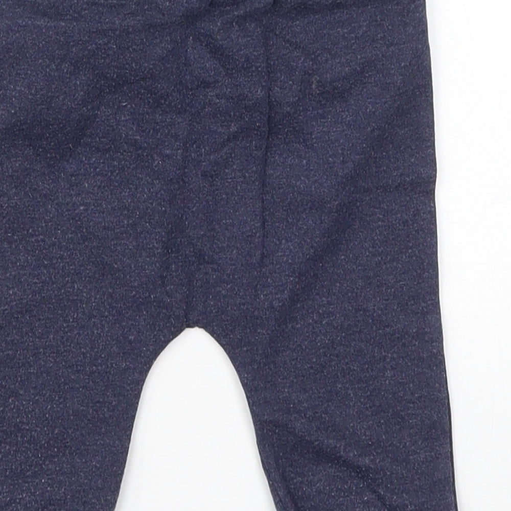 TU Boys Blue Cotton Snow Pants Trousers Size 6-9 Months Drawstring