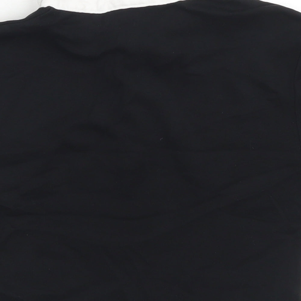 Divided Womens Black Cotton Cropped Polo Size S Collared - Sex Education