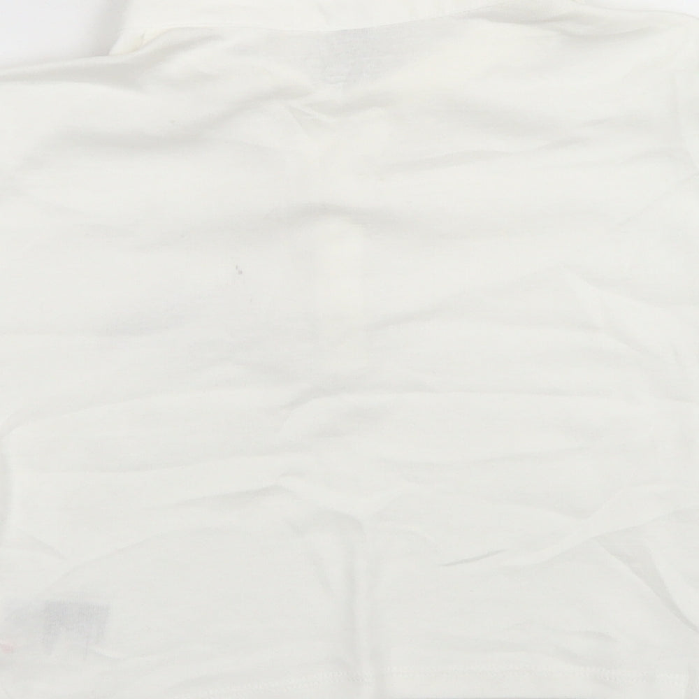 Divided Womens White Cotton Cropped Polo Size S Collared - Sex Education