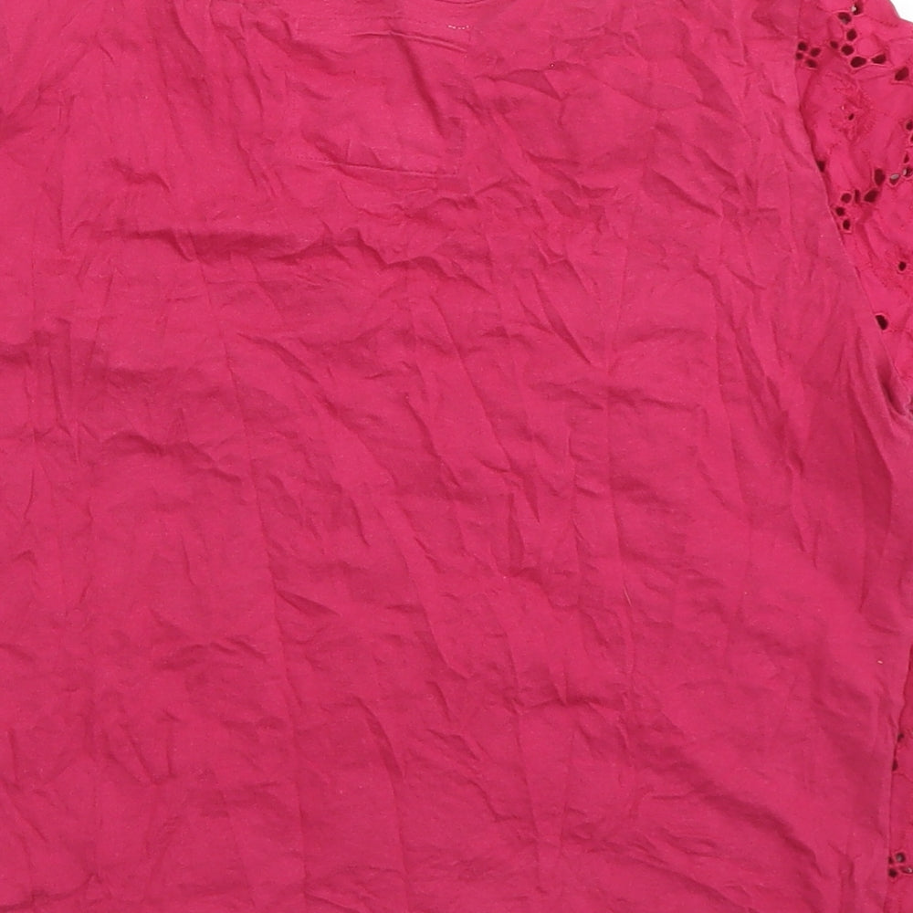 Falmer Heritage Womens Pink Cotton Basic T-Shirt Size 10 Round Neck