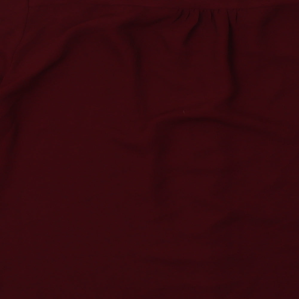 Dorothy Perkins Womens Purple Polyester Basic Blouse Size 10 V-Neck